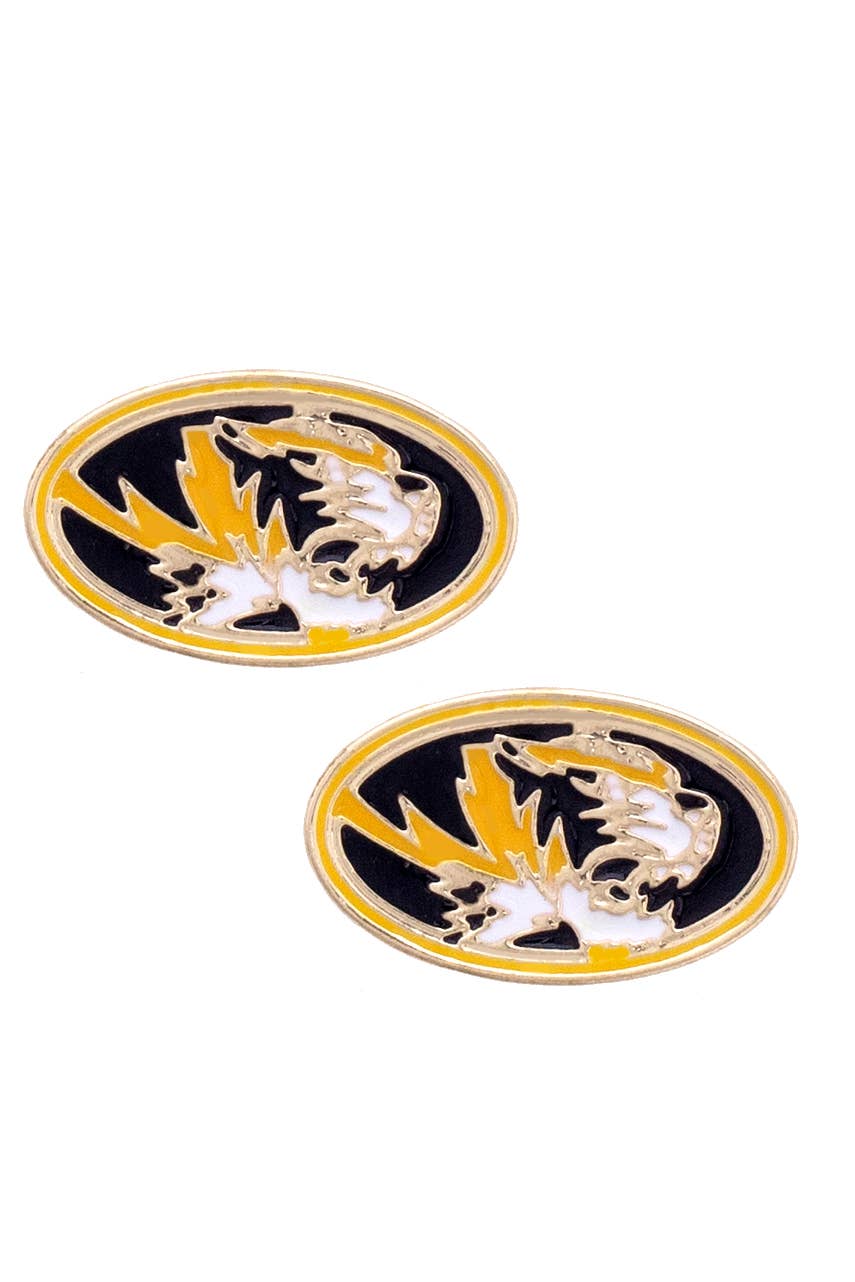Missouri Tigers Enamel Logo Stud Earrings