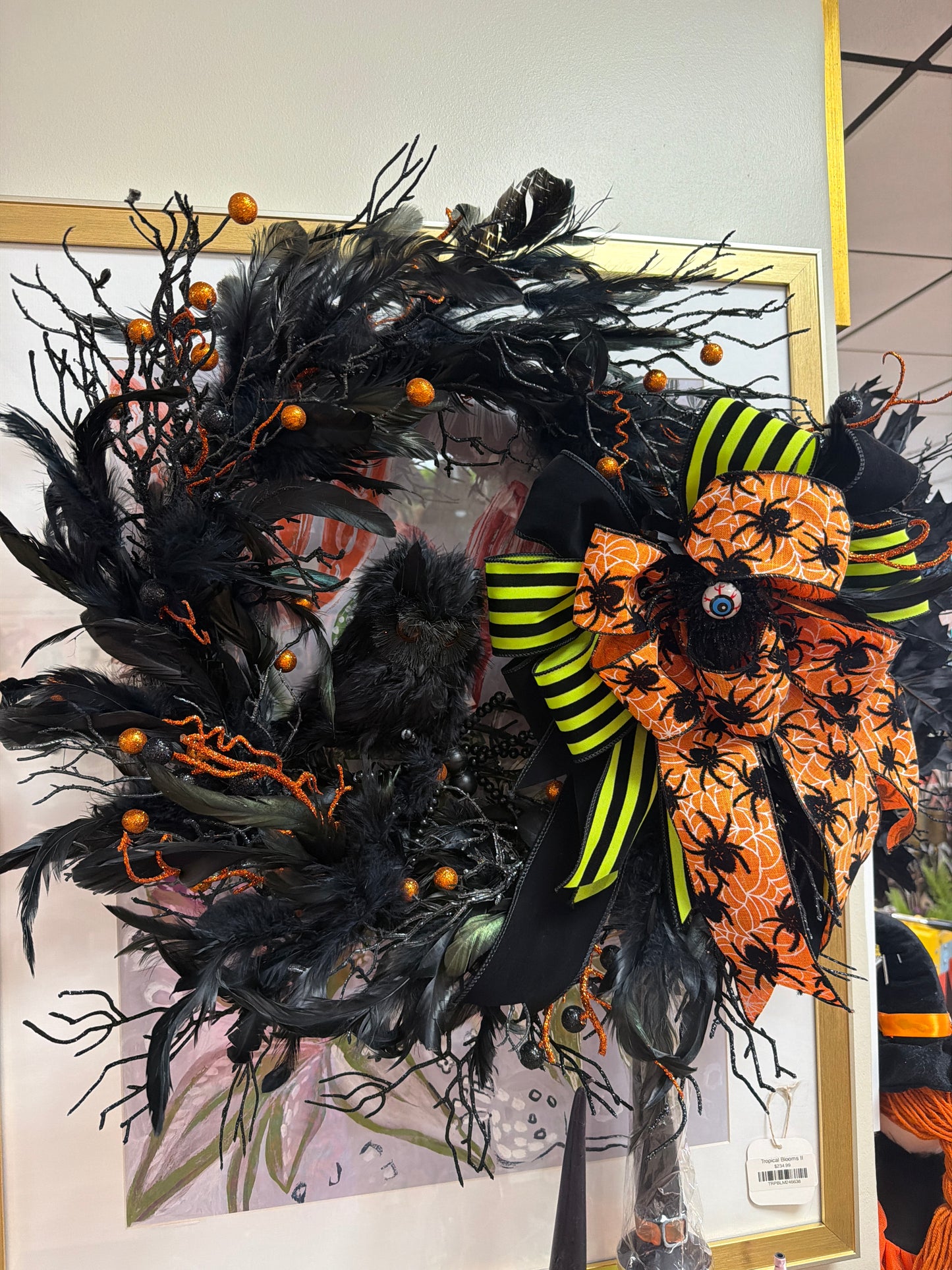 Halloween Feather Wreath