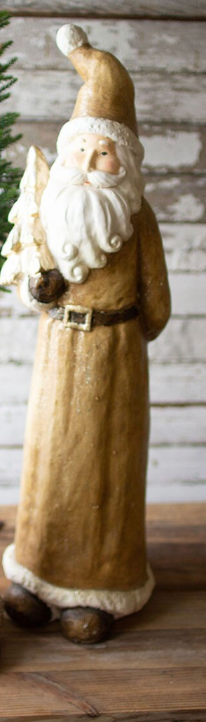 Tall / Beige Resin Santa