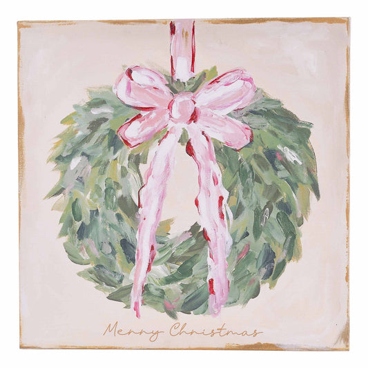 Merry Christmas Wreath Canvas