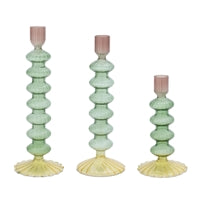 Pink, Green, Yellow taper Holders s/3