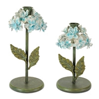 Hydrangea Taper Holder, s/2