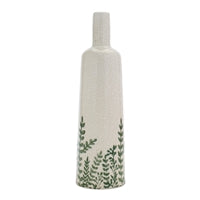 16" Vase w/ Green Fronds