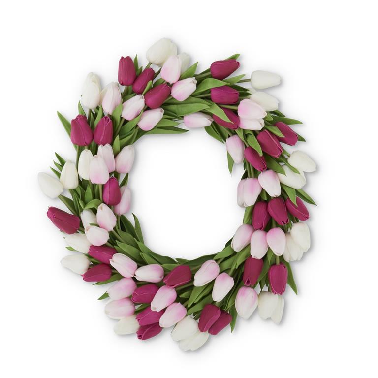 Fuchsia & White Tulip Wreath