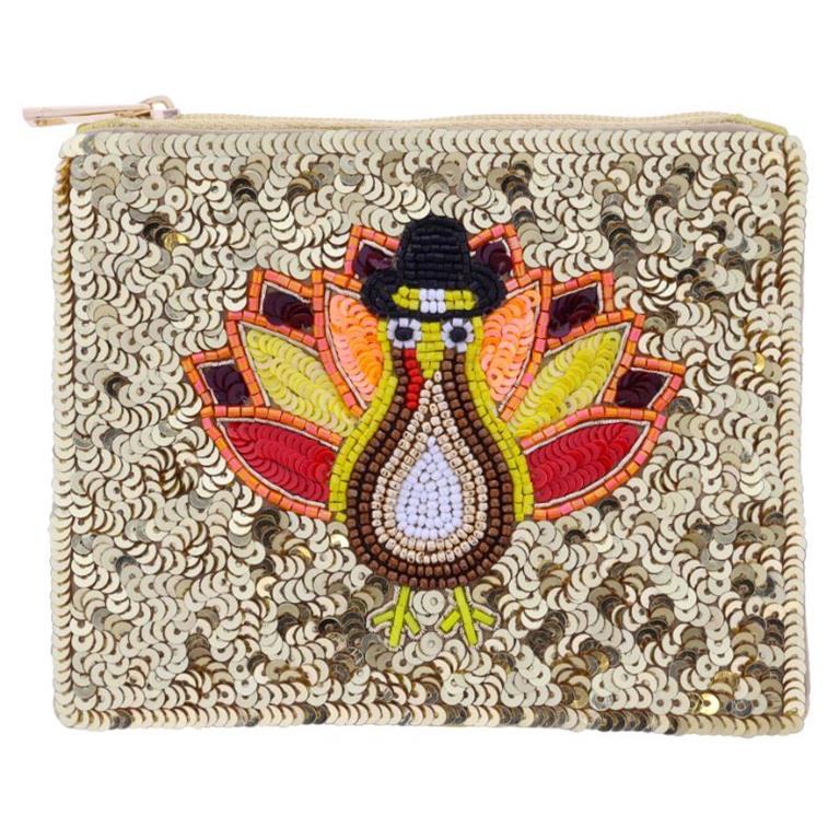 Gold Sequin Turkey Coin Bag