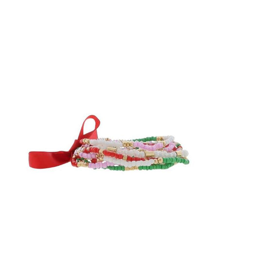Beaded Christmas Stretch Bracelet