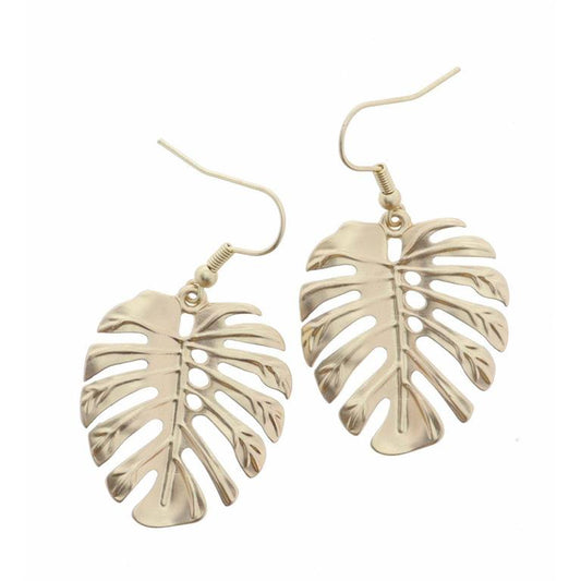 Gold Palm Leaf Earring