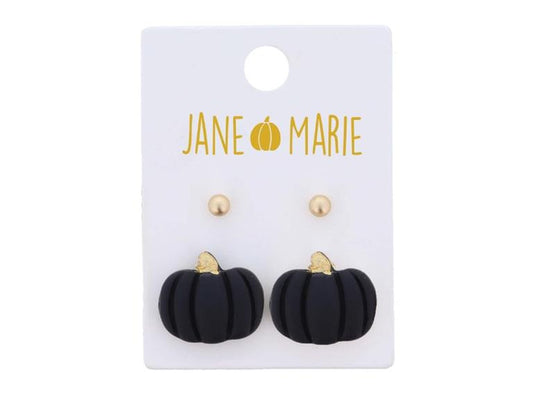 2 Stud Black Pumpkin Set