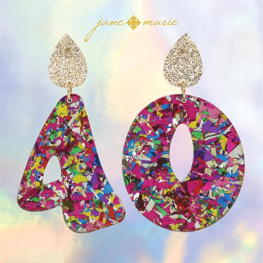 "40" Metallic Glitter Earrings