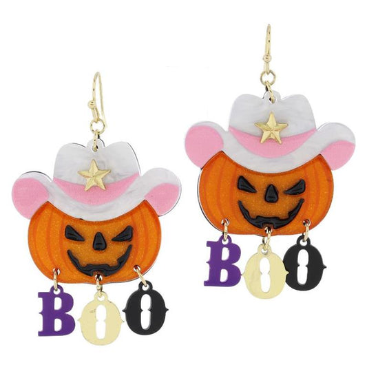 BOO Pink Cowgirl Earrings