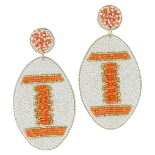 Beaded Football Earring