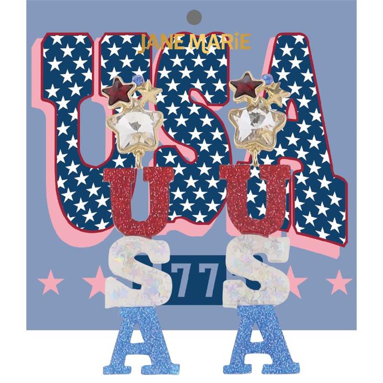 Red White and Blue USA Earrings