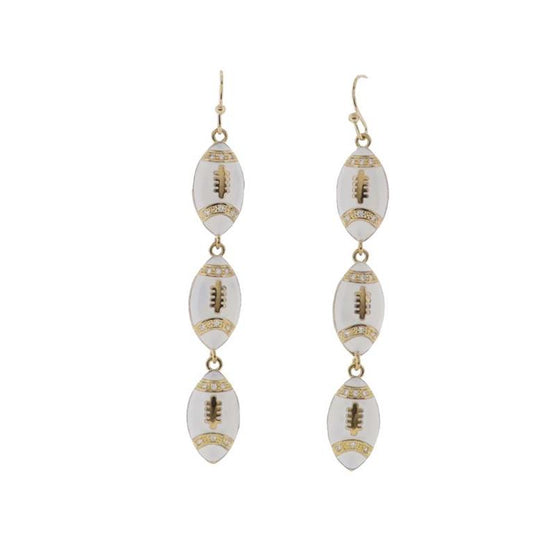 White Football Earrings (Copy)
