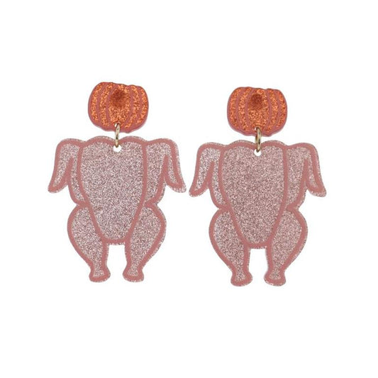 Turkey Earring with Pumpkin Post