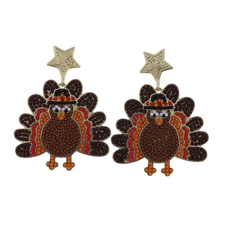 Beaded Turkey Earrings