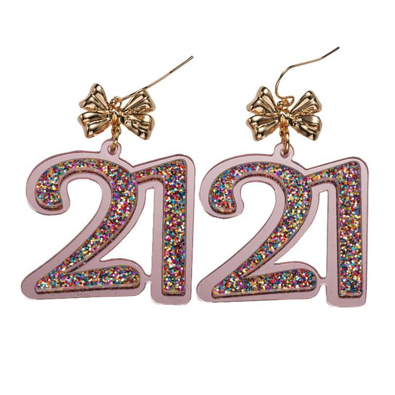 "21" Birthday Earrings w/Bow