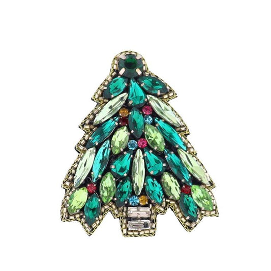 Green & Multi Christmas Tree Brooch