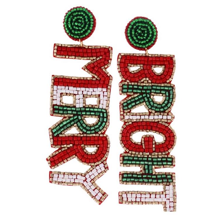 "Merry" & "Bright" Beaded Earrings