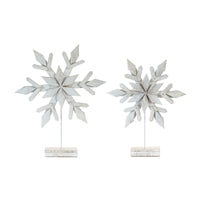 Wood Snowflake on Stand