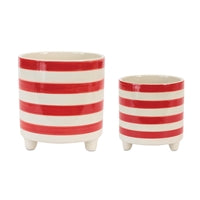 Red & White Striped Container