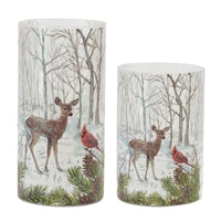 Deer and Cardinal Candle Holder