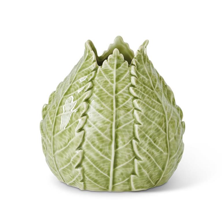 5" Green Ceramic Leaf Vase
