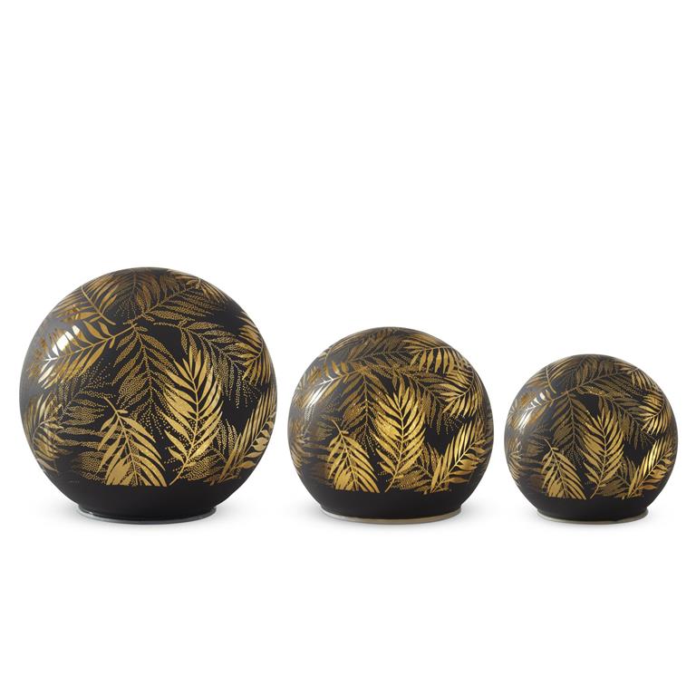 Black Globe w/ Tropical Leaves