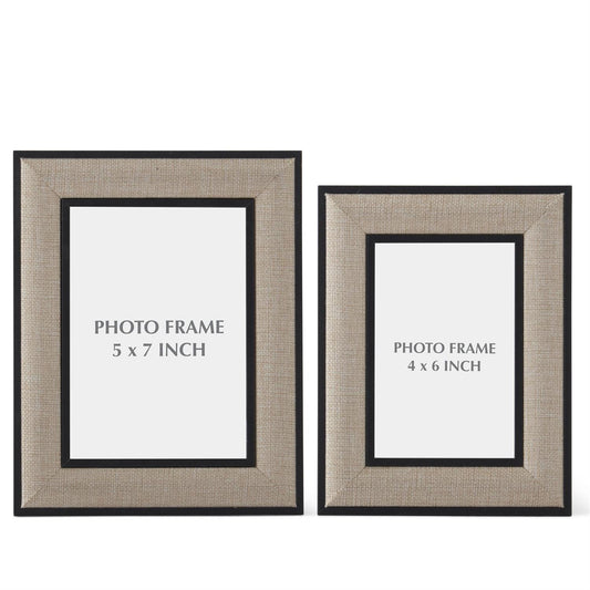 Black Wood & Linen Frame