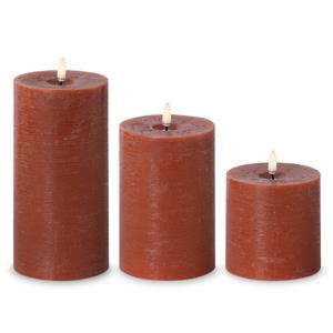 Rust LED Candle 4"D