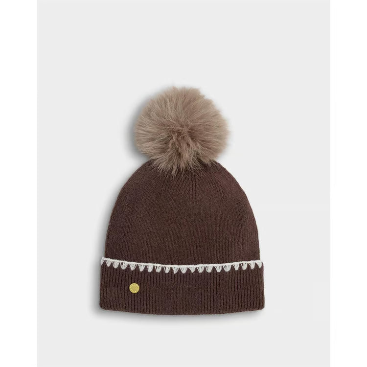 Chocolate Pom Pom Hat