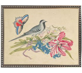 Vintage Bookplate With Birds, Flowers, And Insects
