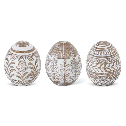 Whitewashed Carved Egg