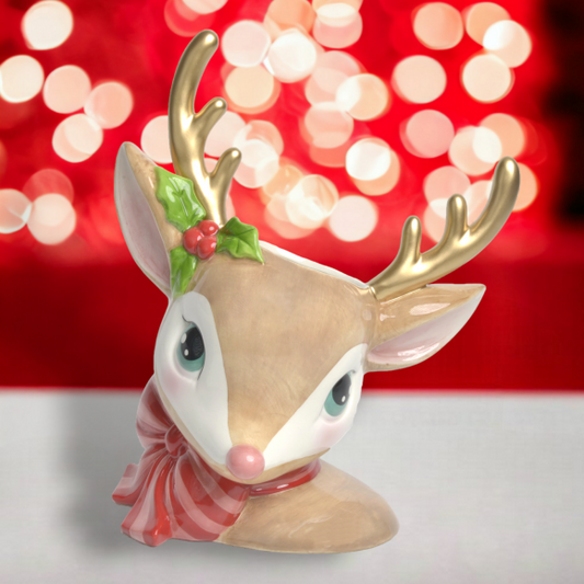 Brown Deer Head Vase