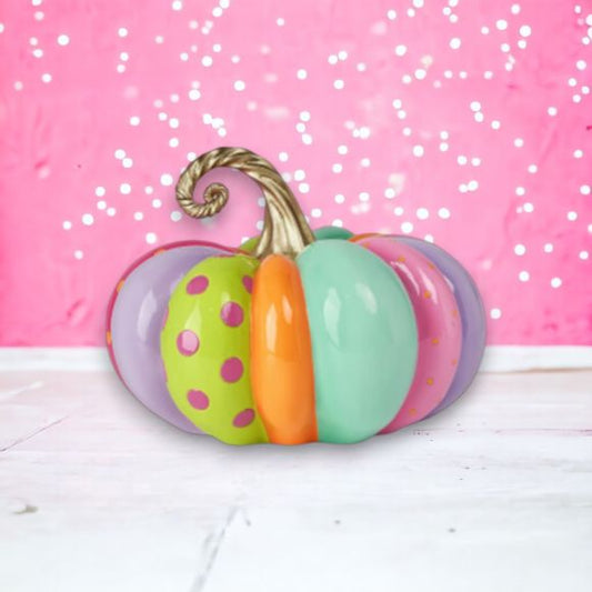 14.5" Striped Pumpkin