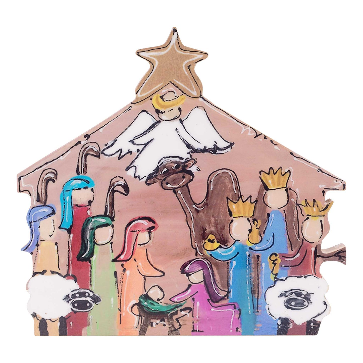 Colorful Nativity Scene Block