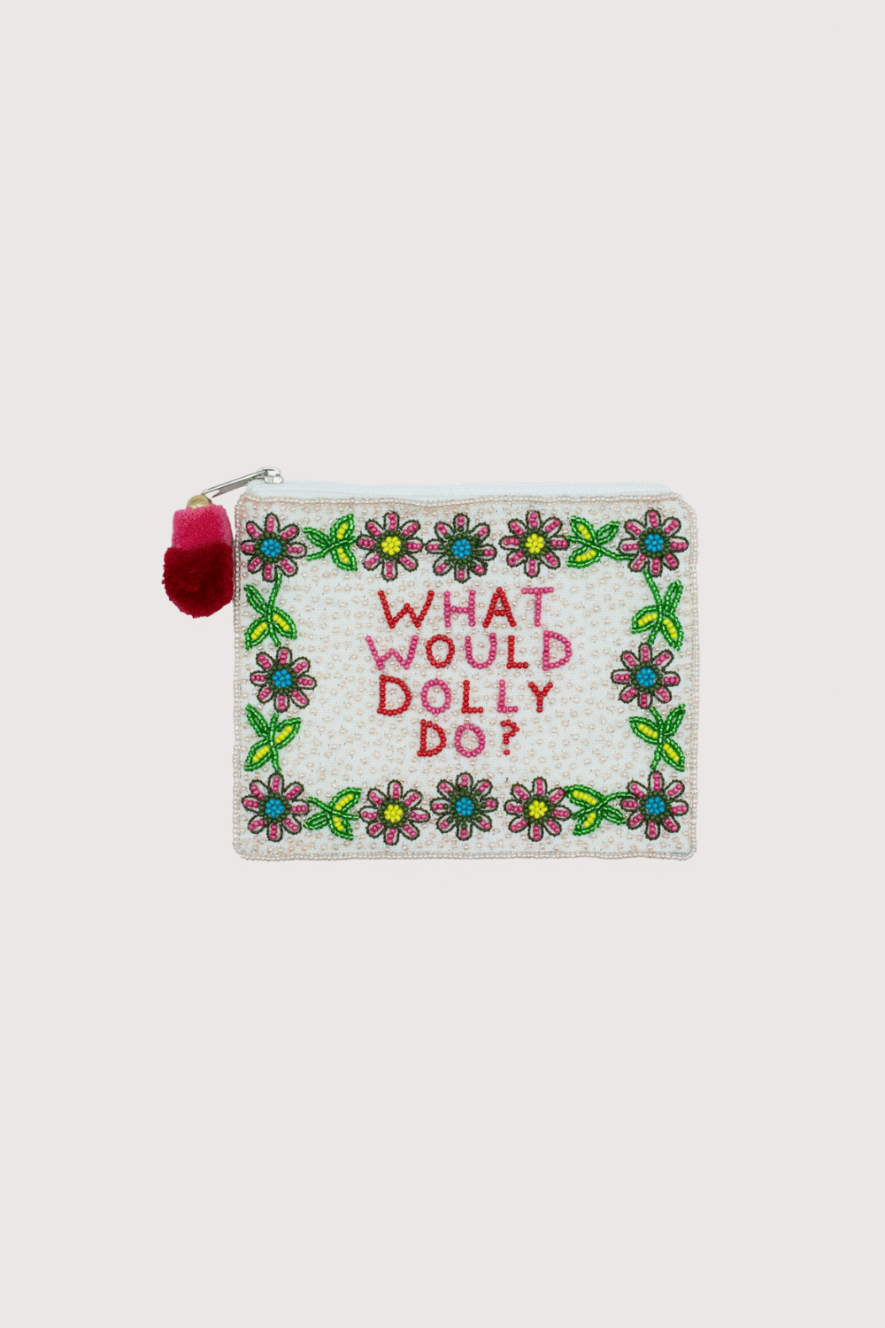 What Would Dolly Do Floral Beaded Pouch