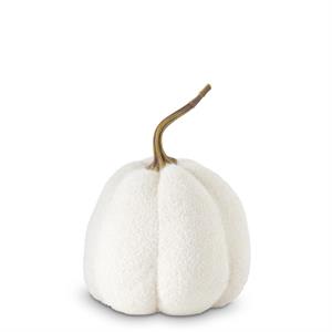 9" Fuzzy White Knit Gourd