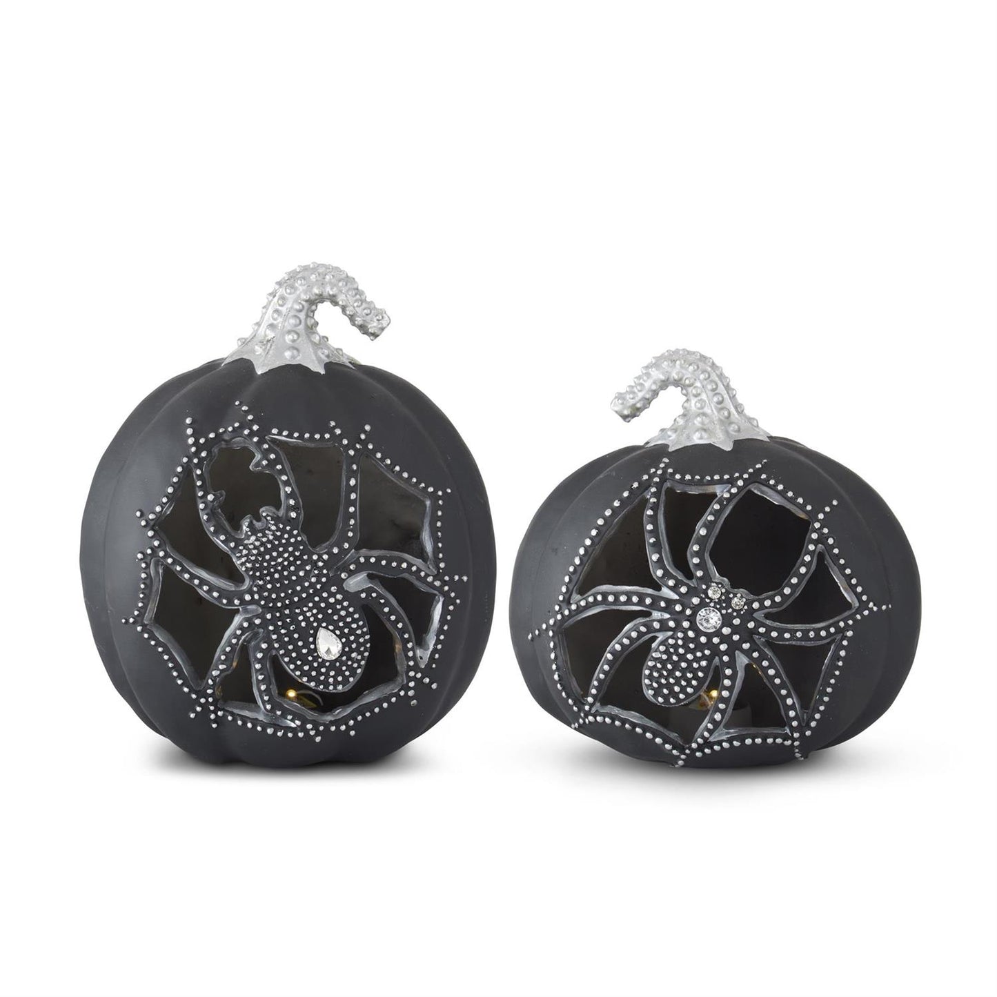 Black and Silver Spider Pumpkin