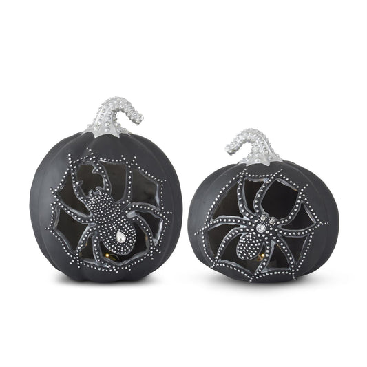 Black and Silver Spider Pumpkin