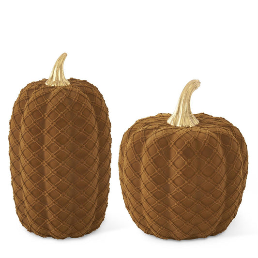 Brown Velvet Flocked Pumpkin