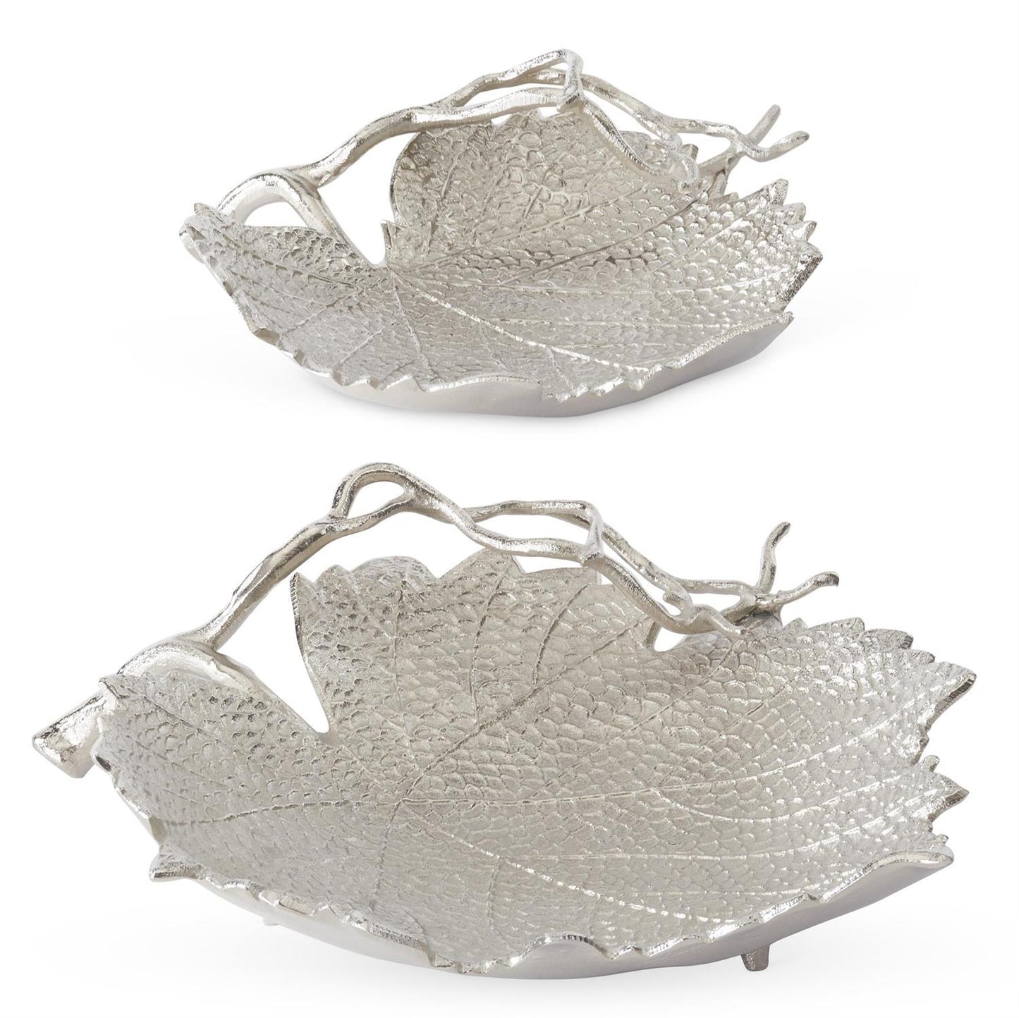 Silver Metal Leaf Tray