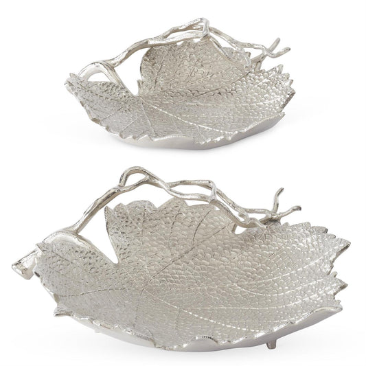 Silver Metal Leaf Tray