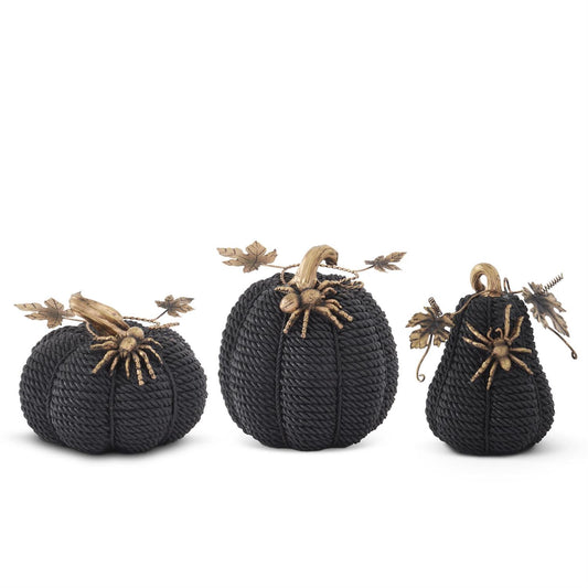7.5" Black Rope Pumpkin