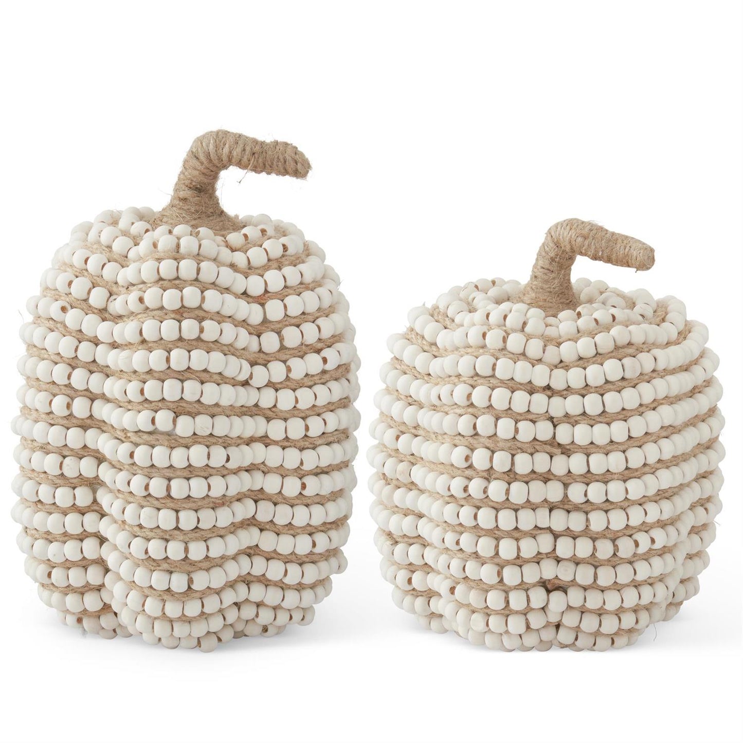 Cream Bead & Jute Pumpkin