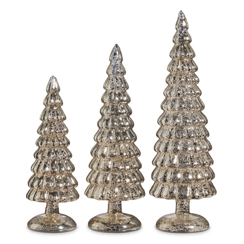 Set of 3 Silver Trees