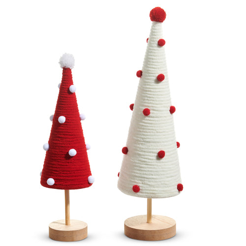 Red and White Pom Tree