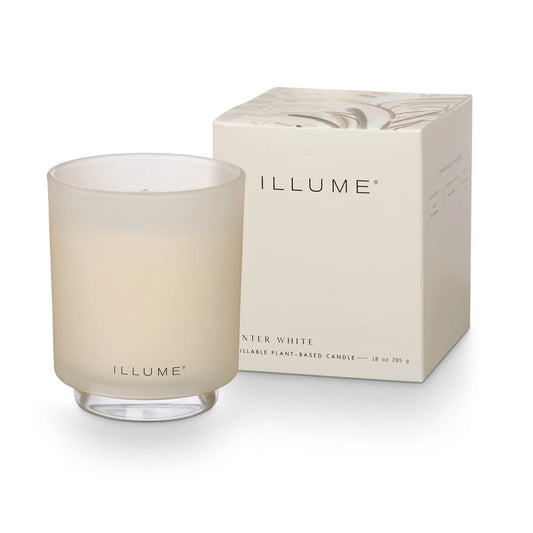 Winter White Refillable Boxed Glass Candle