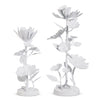 White Floral Candlesticks s/2