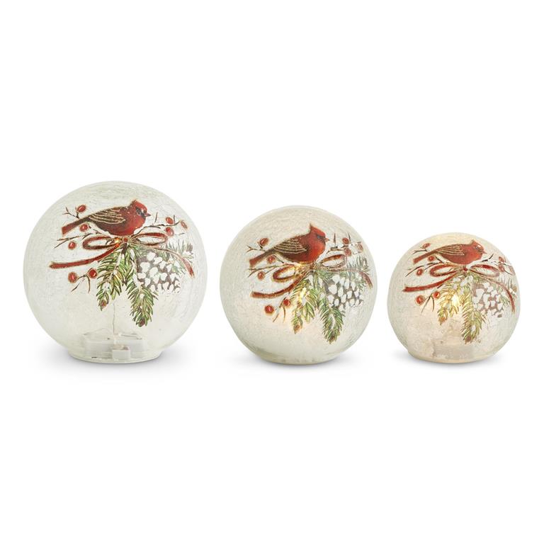 Cardinal and Pinecone Globe