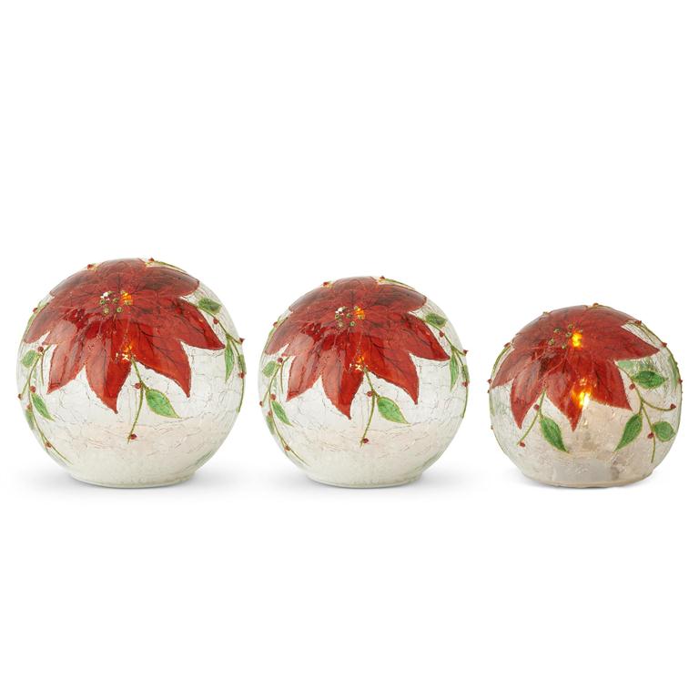 Snowy Poinsettia Globe